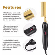 2 in 1  Electric Hot Heating Comb Hair Straightener Curler/ Wet  or Dry Hair Iron /Styling Tool