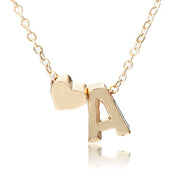 Tiny Heart Dainty Initial Necklace With Letter Name