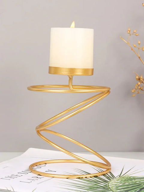 Luxury Style Metal Golden Color Candle Holders