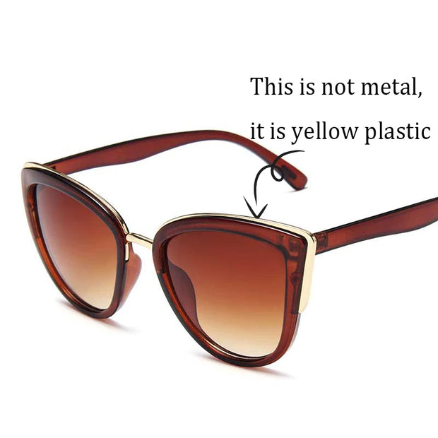 Women Luxury Vintage Gradient Retro Cat eye Sun glasses