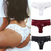 Sexy Black Lace Panties Women Low-waist Underwear, Ladies G String Breathable Lingerie Temptation Embroidery Intimates