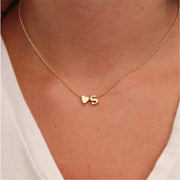 Tiny Heart Dainty Initial Necklace With Letter Name