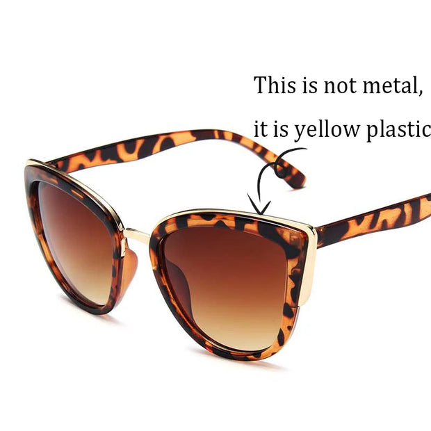 Women Luxury Vintage Gradient Retro Cat eye Sun glasses