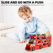 Car Ejection Folding Truck Container Racing Playset For Kid Toy