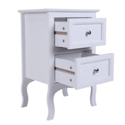 Country Style Two-Tier Night Table Large Size White